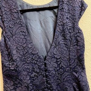 Gorgeous designer Frascara Beker Fashions made in Canada dress, navy blue, new